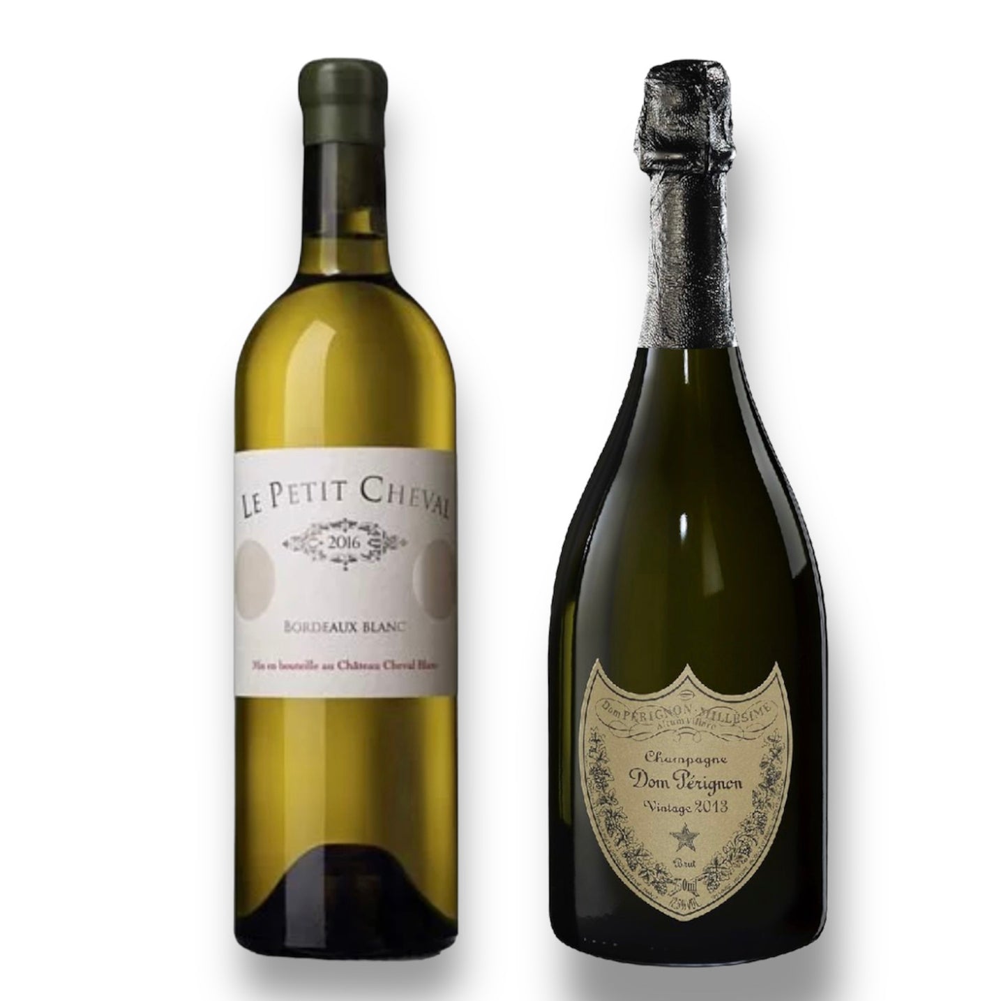 Gift set:Le Petit Cheval Bordeaux Blanc 2019 + Dom Perignon Vintage 2012